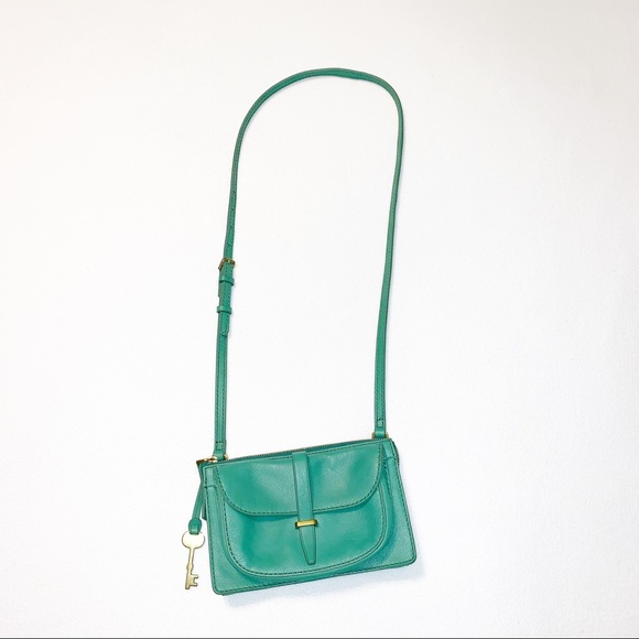 Fossil Handbags - Fossil Green Leather Crossbody Bag NWOT